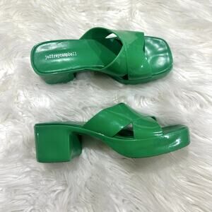Jeffrey Campbell Kelly Green Bubblegum Platform Sandal Sz 9